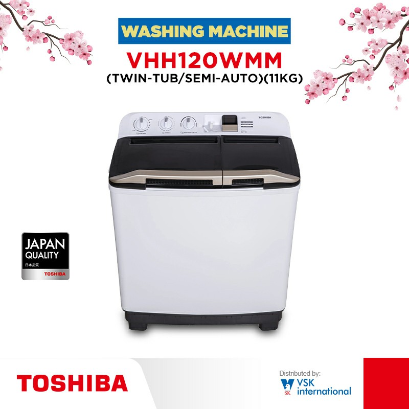 Toshiba Washing Machine Semi Auto (VHH120WMM)